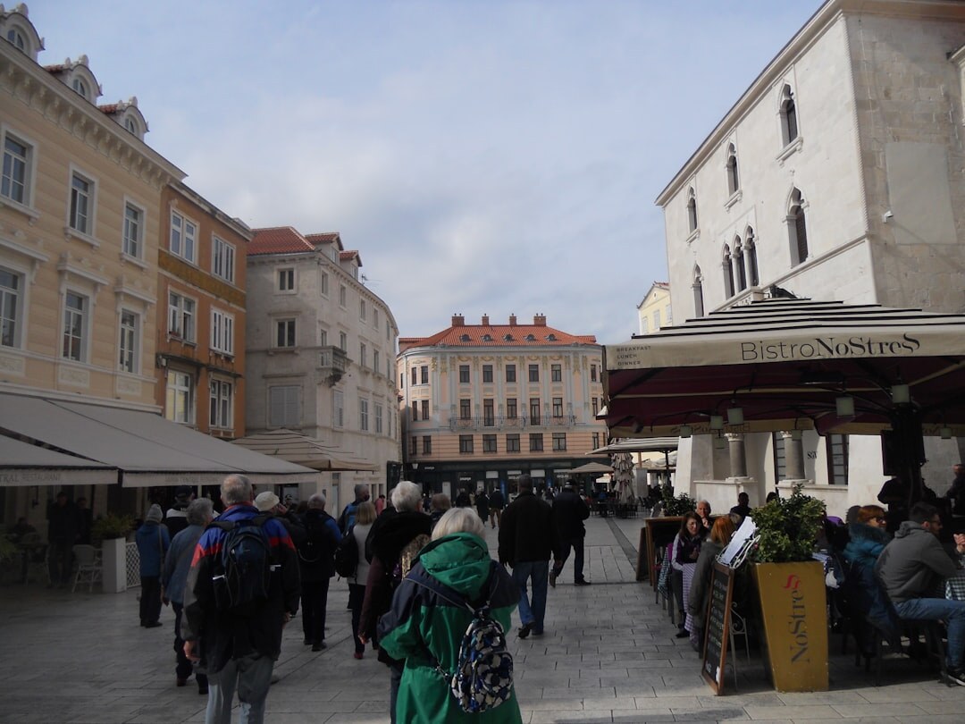 community gathering in town square