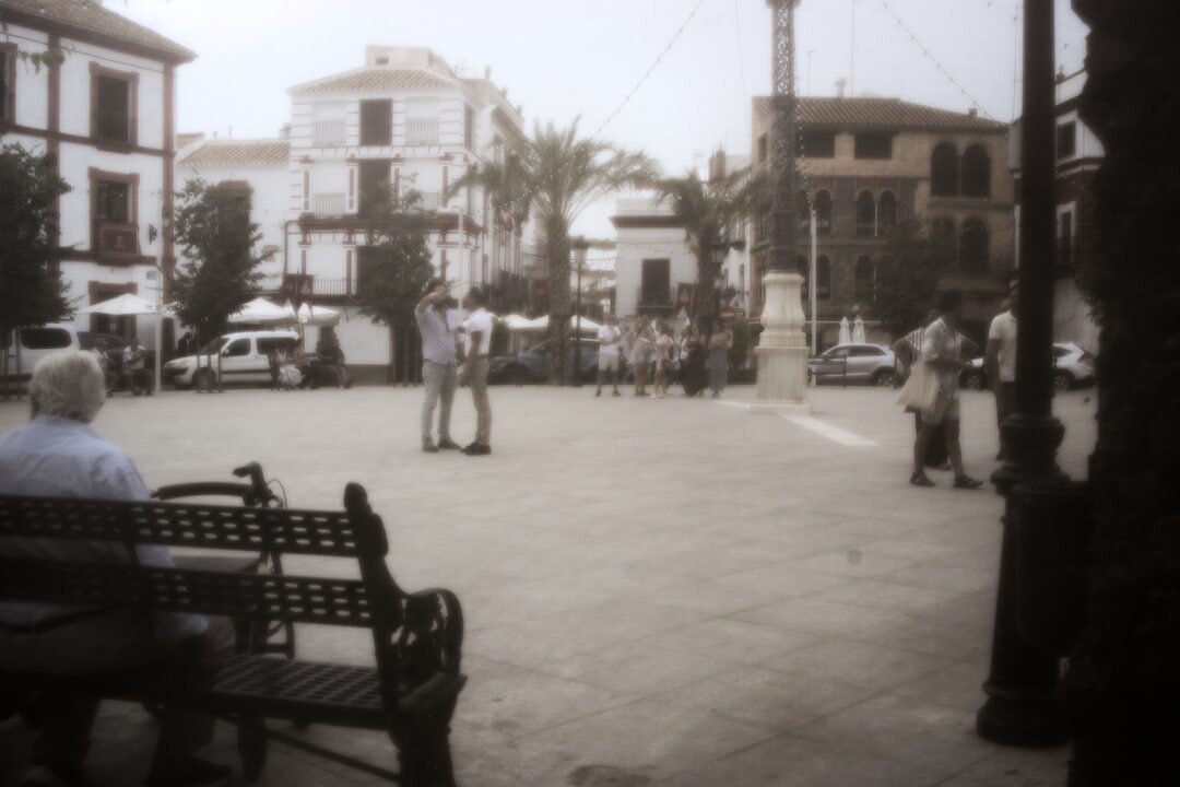 community gathering in town square