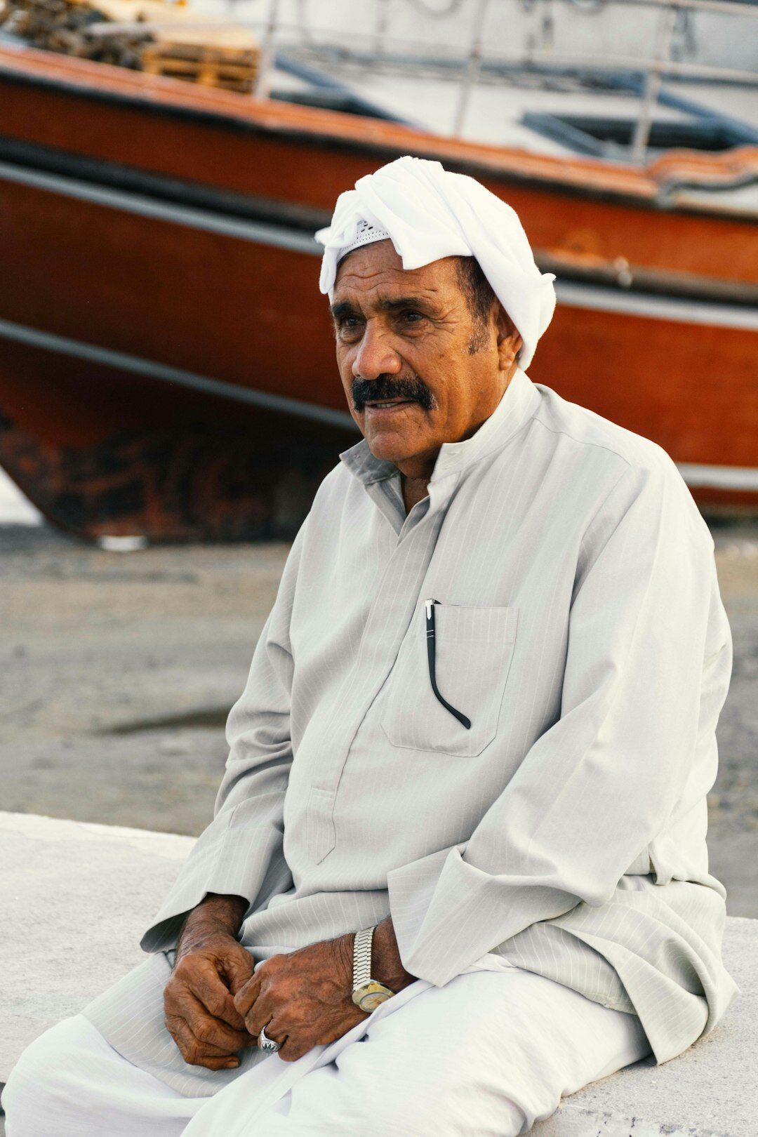 elderly fisherman portrait