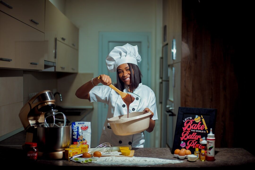 Candid portrait of a Danish baker in her small bakery